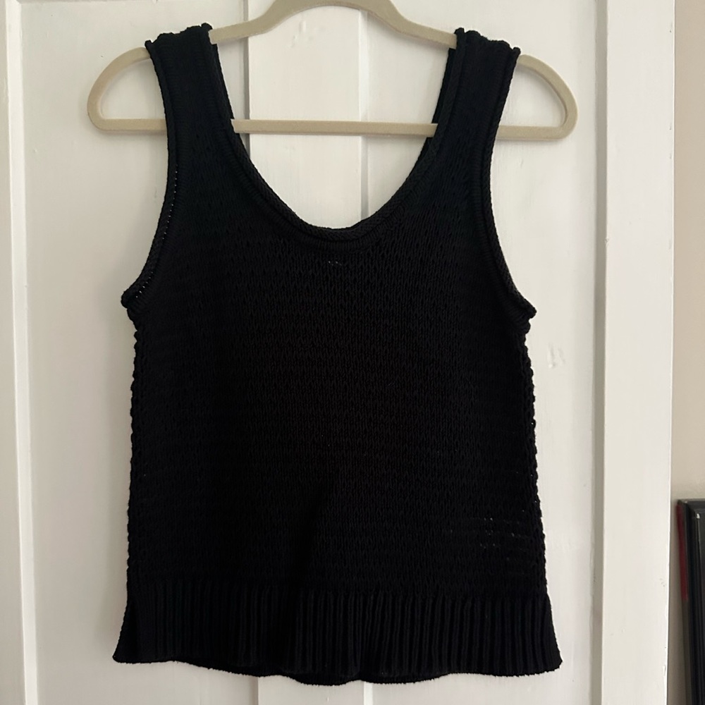 Black knit tank top